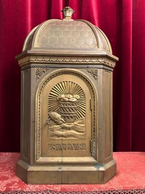 Tabernacle  style Romanesque - Style en Brass / Bronze / Could be Polished !, France 19 th century ( Anno 1885 )