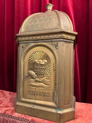 Tabernacle  style Romanesque - Style en Brass / Bronze / Could be Polished !, France 19 th century ( Anno 1885 )