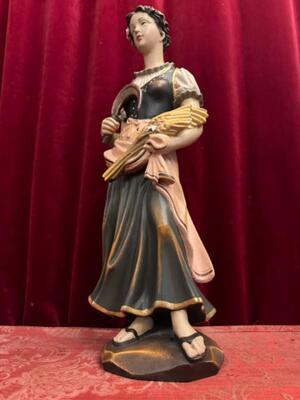 Sculpture Allegory Summer  en Hand - Carved Wood Polychrome , Italy  20 th century