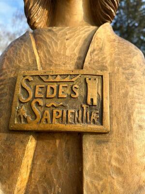 Sedes Sapientiae / St. Mary With Child en Hand - Carved Wood , Netherlands  20 th century ( Anno 1950 )