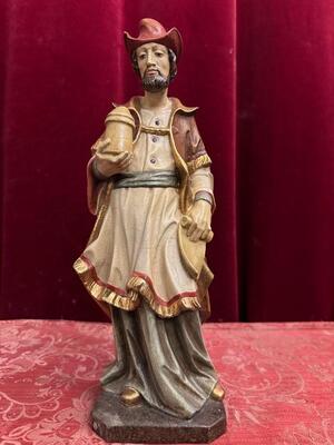 St. Ambrosius Sculpture  en Carved - Wood / Polychrome, Southern Germany 20 th century ( Anno 1950 )