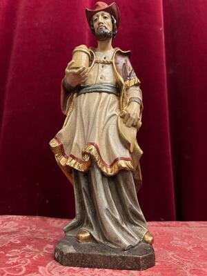 St. Ambrosius Sculpture  en Carved - Wood / Polychrome, Southern Germany 20 th century ( Anno 1950 )