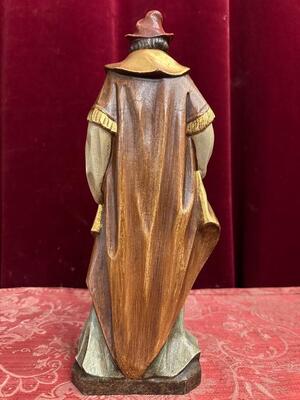 St. Ambrosius Sculpture  en Carved - Wood / Polychrome, Southern Germany 20 th century ( Anno 1950 )