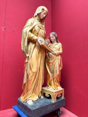 St. Anne Sculpture  en Wood  / gold-leaf covered., France 19 th century