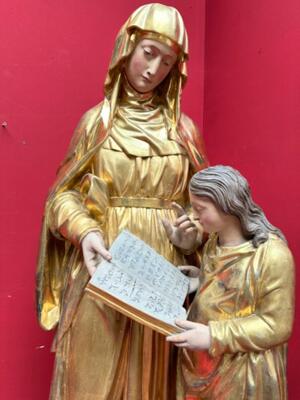 St. Anne Sculpture  en Wood  / gold-leaf covered., France 19 th century