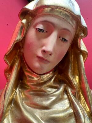 St. Anne Sculpture  en Wood  / gold-leaf covered., France 19 th century