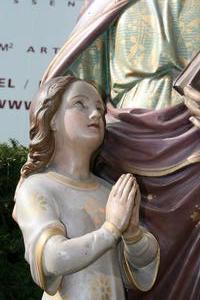 St Anne Statue en PLASTER POLYCHROME, France 19th century