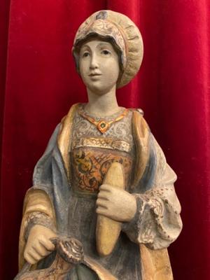 St. Elisabeth Of Hungary en Carved Wood , Southern Germany 20th century