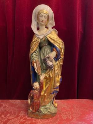 St. Elisabeth Of Thuringen  en Carved Wood Polychrome, Southern Germany 20th century