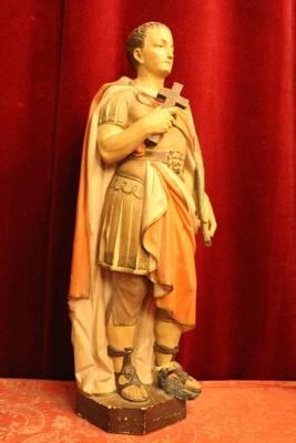 St. Expeditus Statue en Terra-Cotta polychrome, France 19th century