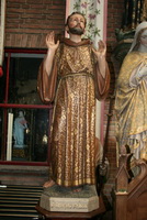 St. Fransiscus Statue en wood polychrome, Belgium 19th century