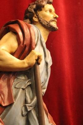St. Isidorus en plaster polychrome, Dutch 19th century