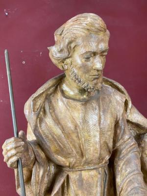 St. Joseph Statue  en Plaster polychrome, Netherlands  20 th century