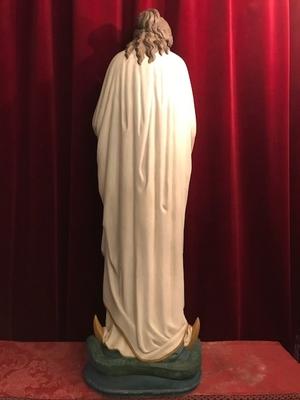 St. Mary Statue en plaster polychrome, Belgium 19th century ( anno 1890 )