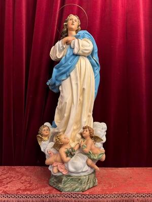 St. Mary Statue  en Plaster, Olot - Spain 19 th century