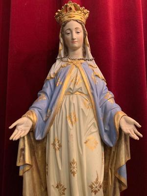 St. Mary Statue en Terra-Cotta polychrome, France 19th century ( anno 1890 )