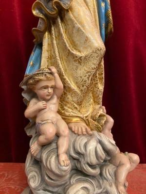St. Mary  Statue en Plaster polychrome, France 19 th century ( Anno 1890 )