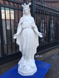 St. Mary Statue. Sandblasted And New Uv Resistand Paint. en CAST IRON, France 19th century