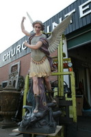 St. Michael Statue en plaster, Belgium 19th century