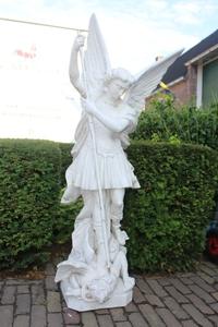 St. Michael Statue en Terra-Cotta, France 20 th century
