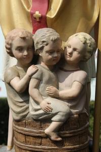 St. Nicholas en plaster polychrome, France 19th century