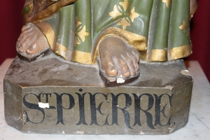 St. Peter en PLASTER POLYCHROME, France 19th century