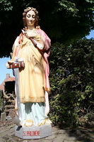 St. Philomena Statue en Terra-Cotta polychrome, France 19 th century