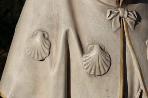 St. Rochus Statue en plaster polychrome, France 19th century