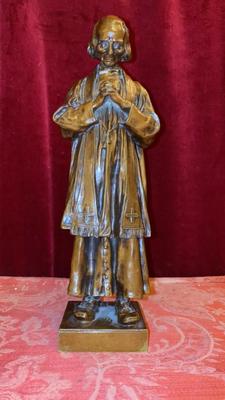 Statue John Marie Vianny Signed : André CéSar Vermare (1869-1949) Bronze  en Bronze, France 20 th century ( 1915 )