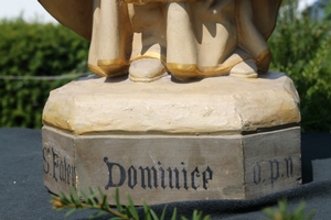 Statue St. Dominic en plaster polychrome, Belgium 19th century