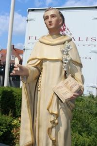 Statue St. Dominic en plaster polychrome, Belgium 19th century