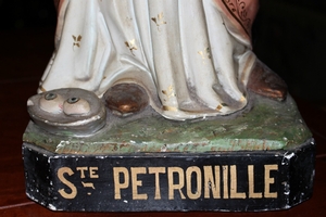 Statue St. Petronille en PLASTER POLYCHROME, France 19th century