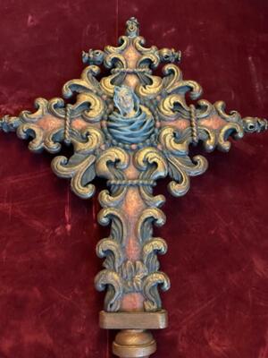 Very Rare Double Sided Cross en Wood,