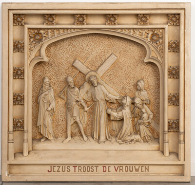 Stations Of The Cross. style Gothic - Style en Plaster, Belgium  19 th century )