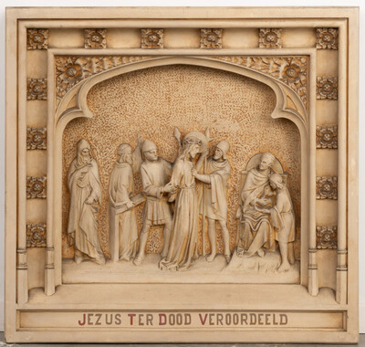 Stations Of The Cross. style Gothic - Style en Plaster, Belgium  19 th century )