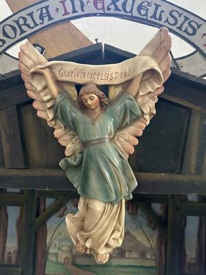 Nativity Set style Gothic - Style en Plaster polychrome, Belgium