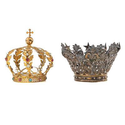 Crowns And Scepter en Silver / Brass / Gilt, Belgium  19 th century