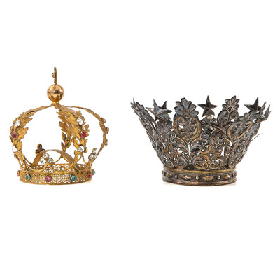 Crowns And Scepter en Silver / Brass / Gilt, Belgium  19 th century