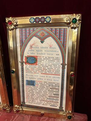 Matching Sets Canon Boards style Gothic - Style en Brass / Stones / Enamel / Glass, Paris - France 19 th century