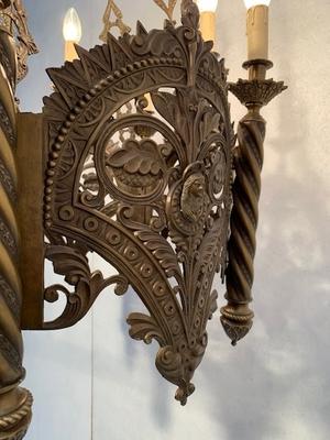Chandeliers style Romanesque en Bronze, France 19th century