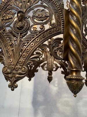 Chandeliers style Romanesque en Bronze, France 19th century
