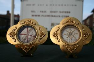 Two Separate Originally Sealed Devotion- (Kiss-) Reliquaries