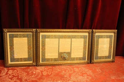Canon Boards Measurements : 1 X 42  X 28 Cm. 2 X 22 X 28 Cm. en Brass Frames / Glass, France 19th century