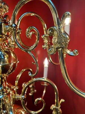 Chandeliers en Brass  / Polished and Varnished, Belgium