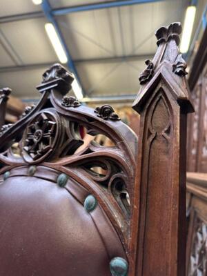 Chairs  style Gothic - Style en Walnut wood , France 19 th century