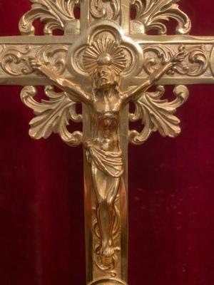 Matching Altar - Crosses style Romanesque en Bronze / Polished and Varnished, France 19 th century ( Anno 1880 )