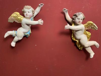 Angels en Composite Polychrome, France 19 th century ( Anno 1875 )