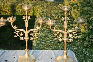 Candle Sticks en Brass / Bronze, France 19th century