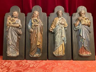 Evangelists  en Cast - Iron / Wood, France 19 th century ( Anno 1865 )