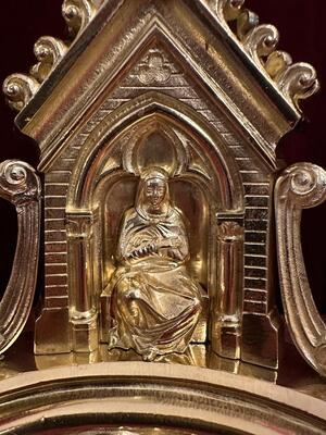 Matching Candle Sticks Height Without Pin. style Gothic - Style en Bronze / Polished and Varnished, France 19 th century ( Anno 1885 )